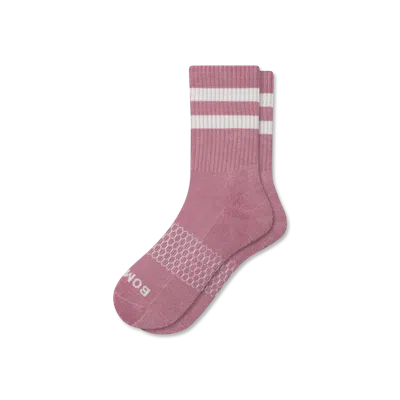 Bombas Vintage Stripes Half Calf Socks In Pink