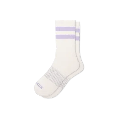 Bombas Vintage Stripes Half Calf Socks In White