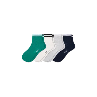 Bombas Vintage Stripes Open Knit Quarter Sock 4-pack