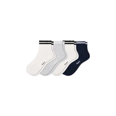 Bombas Vintage Stripes Open Knit Quarter Sock 4-pack