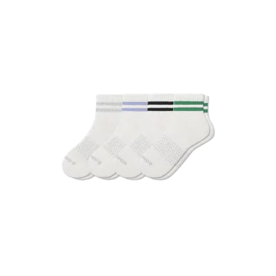 Bombas Vintage Stripes Quarter Sock 4-pack In Grey Dawn Mix