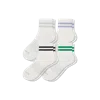 Bombas Vintage Stripes Quarter Sock 4-pack In Grey Dawn Mix