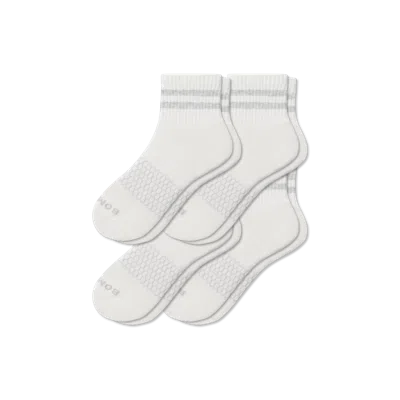 Bombas Vintage Stripes Quarter Sock 4-pack In White