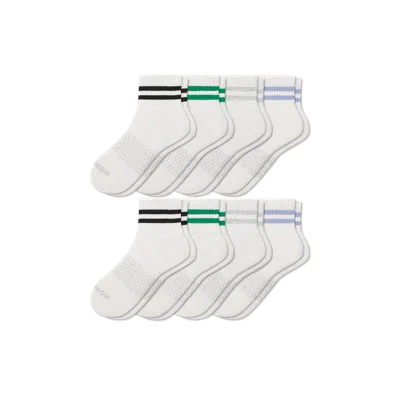 Bombas Vintage Stripes Quarter Sock 8-pack In Grey Dawn Mix