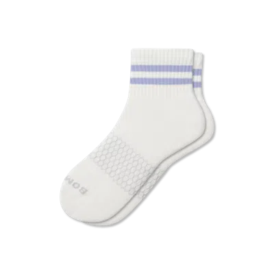 Bombas Vintage Stripes Quarter Socks In Dawn Blue
