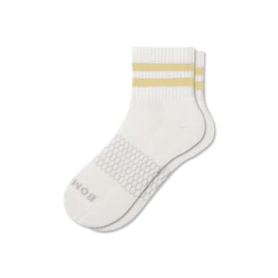 Bombas Vintage Stripes Quarter Socks In White
