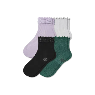 Bombas Wicked Ruffle Quarter Sock 4-pack In Multi