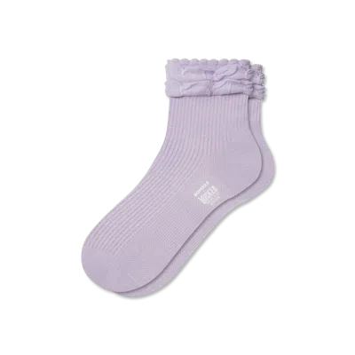Bombas Wicked Ruffle Quarter Socks In Purple