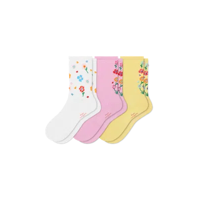 Bombas X Susan Alexandra Floral Embroidered Half Calf Sock 3-pack