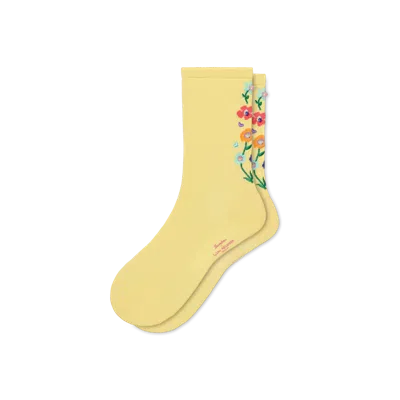 Bombas X Susan Alexandra Floral Embroidered Half Calf Socks