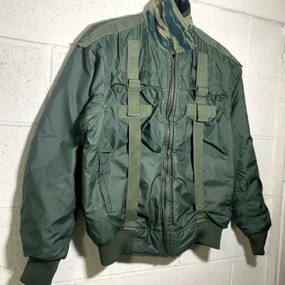 Pre-owned Bomber Jacket X Military Vintage Reversible Bondage Strap Tiger Camo Bomber Jacket In Army Green