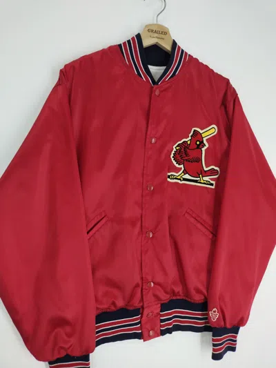 Pre-owned Bomber Jacket X Mlb Vintage Mlb St. Louis Cardinals Jacket In Red