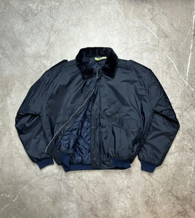 Pre-owned Bomber Jacket X Vintage Ma 2 Intermediate Bomber Jacket In Navy
