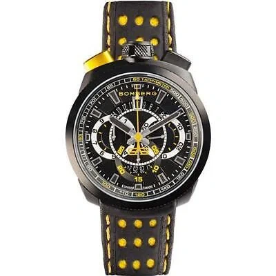 Pre-owned Bomberg Bolt-68 Bs45chpba.015.3 Mens Used Watch Quartz Date Chronograph With Box