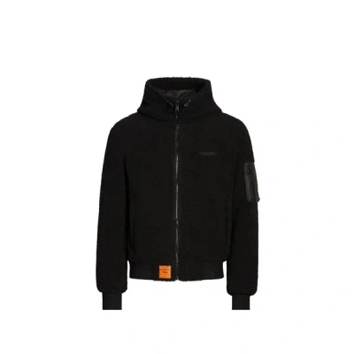 Bombers Original Veste Ample À Capuche En Polaire In Black