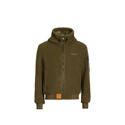 Bombers Original Veste Ample À Capuche En Polaire In Brown