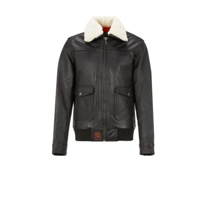 Bombers Original Veste En Cuir In Black