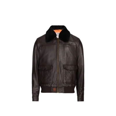 Bombers Original Veste En Cuir In Brown
