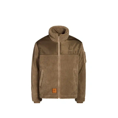 Bombers Original Veste Polaire Ample À Col Montant In Brown