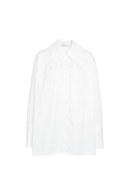 Bombo Studio Oversized Blouse With Voluminous Collar And Button Cuffs In White