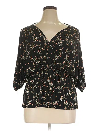 Pre-owned Bombom 3/4 Sleeve Blouse In Black