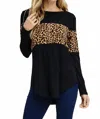 Bombom Animal Print Top In Black In Black