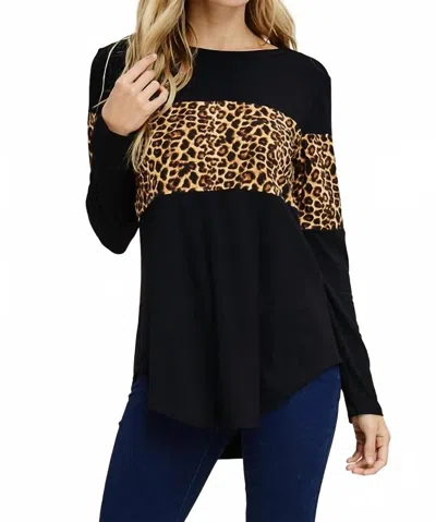 Bombom Animal Print Top In Black