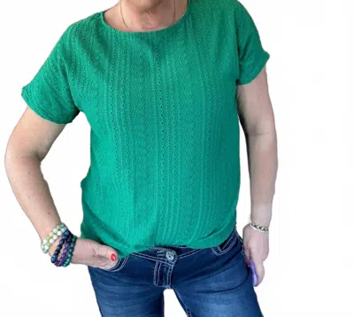 Bombom Bay Breeze Eyelet Top In Green