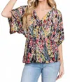 Bombom Printed Surplice Peplum Blouse In Floral