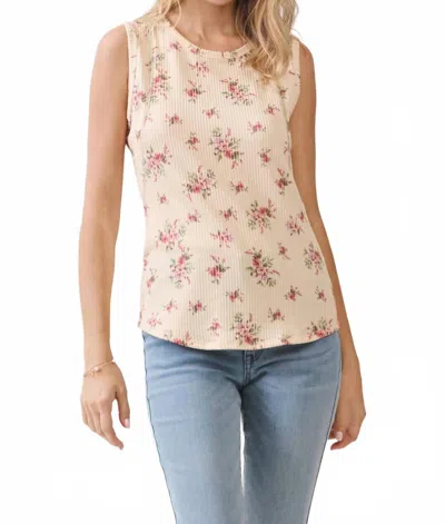 Bombom Ribbed Tank Top In Floral In Multi
