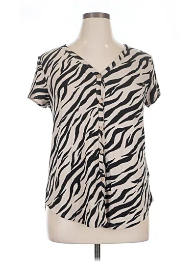 Pre-owned Bombom Short Sleeve Blouse In Ivory
