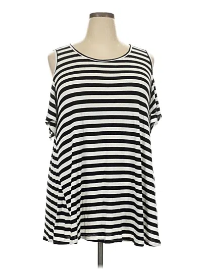 Pre-owned Bombom Short Sleeve Top Black Cold Shoulder Neckline Tops