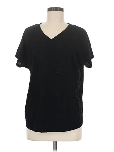 Pre-owned Bombom Short Sleeve Top Black V-neck Tops