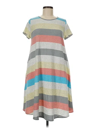 Pre-owned Bombom Short Sleeve Top Gray Mock Neckline Tops