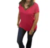 Bombom Short Sleeve Top In Fuchsia In Red