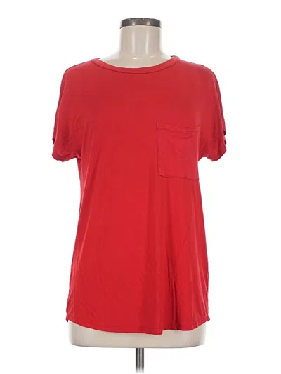 Pre-owned Bombom Short Sleeve Top Red Scoop Neck Tops