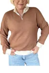 Bombom Sierra Waffle Knit Top In Camel In Brown