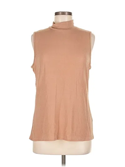 Pre-owned Bombom Sleeveless Top Tan High Neck Tops In Brown