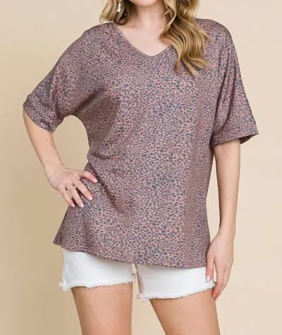 Bombom The Animal Print Top In Mauve In Multi