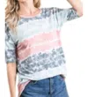 Bombom Tie Dye Stripes Top In Multicolor In Multi