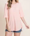 Bombom Waffle Knit Top In Blush In Pink