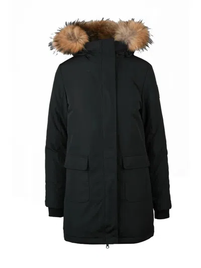 Bomboogie Black Fitted Polyester-blend Parka