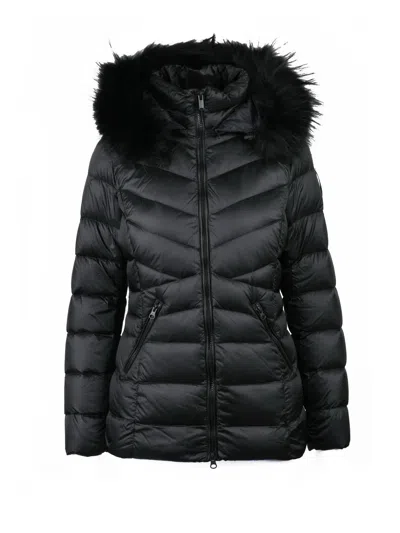 Bomboogie Black Fitted Quilted Nylon Short Down Jacket