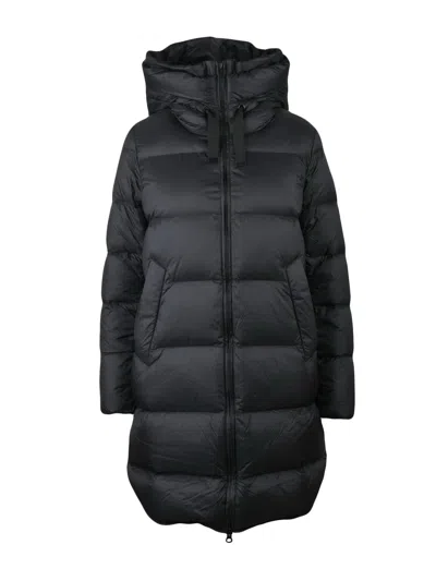 Bomboogie Black Flared High-collar Nylon Short Down Jacket