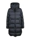 Bomboogie Black Polyester Zip Padded Geneva Down Jacket In Black