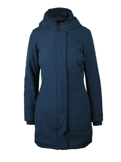 Bomboogie Blue Fitted Polyester-blend Parka In Black