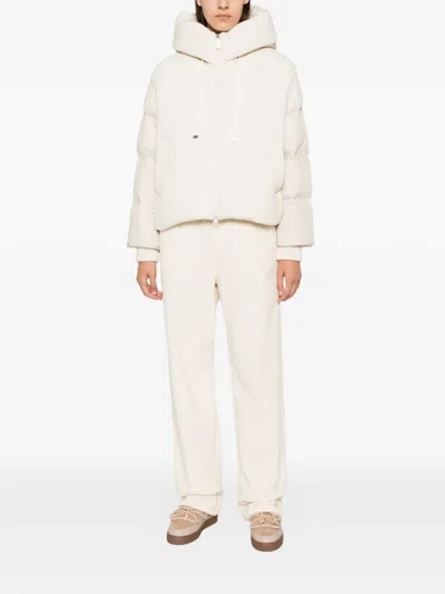 Bomboogie Corduroy-panelled Puffer Jacket In Neutral
