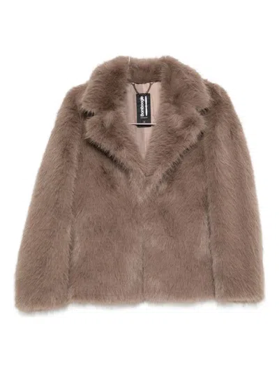 Bomboogie Faux-fur Jacket In Brown