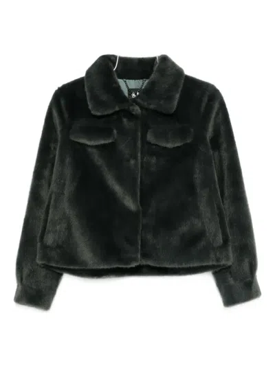 Bomboogie Faux-fur Jacket In Green