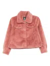 Bomboogie Faux-fur Jacket In Pink